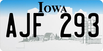IA license plate AJF293