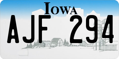 IA license plate AJF294