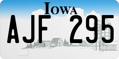 IA license plate AJF295