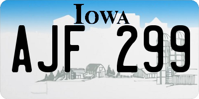 IA license plate AJF299