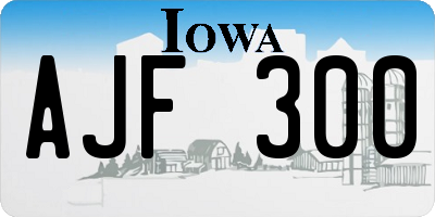 IA license plate AJF300