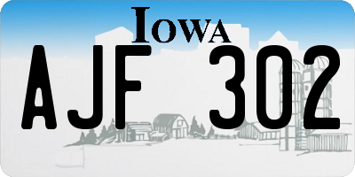 IA license plate AJF302