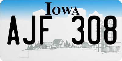 IA license plate AJF308