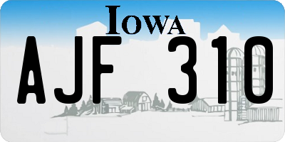 IA license plate AJF310