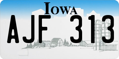 IA license plate AJF313