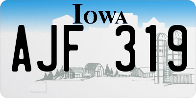 IA license plate AJF319