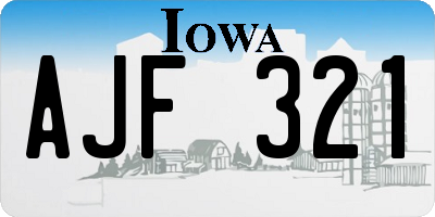 IA license plate AJF321
