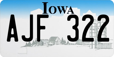 IA license plate AJF322