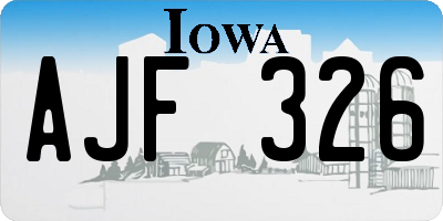 IA license plate AJF326