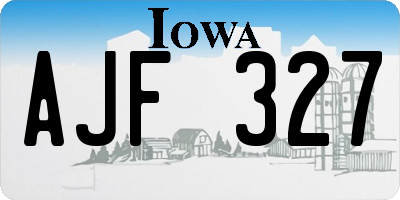 IA license plate AJF327