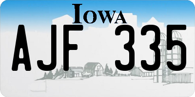 IA license plate AJF335