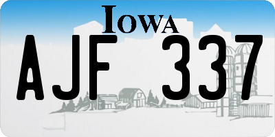 IA license plate AJF337