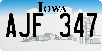 IA license plate AJF347