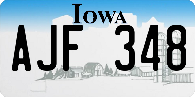 IA license plate AJF348