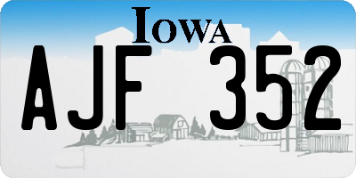 IA license plate AJF352