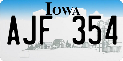 IA license plate AJF354