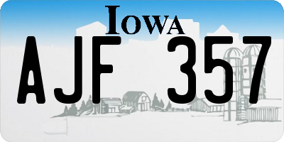 IA license plate AJF357