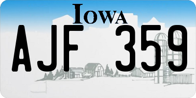 IA license plate AJF359