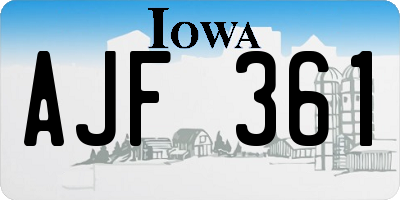 IA license plate AJF361