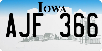 IA license plate AJF366