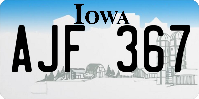IA license plate AJF367