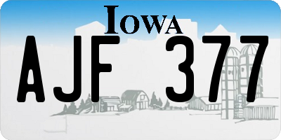 IA license plate AJF377