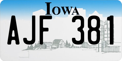 IA license plate AJF381