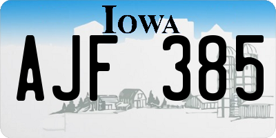 IA license plate AJF385