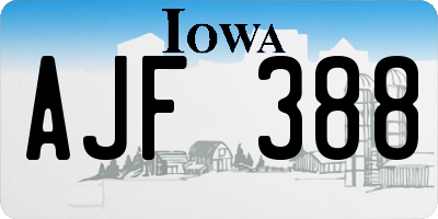 IA license plate AJF388