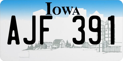 IA license plate AJF391