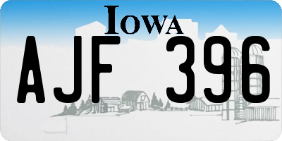 IA license plate AJF396