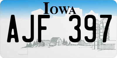 IA license plate AJF397