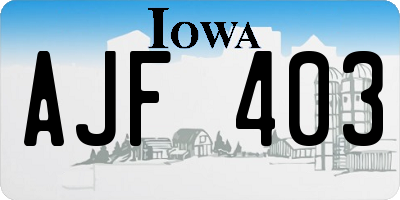IA license plate AJF403