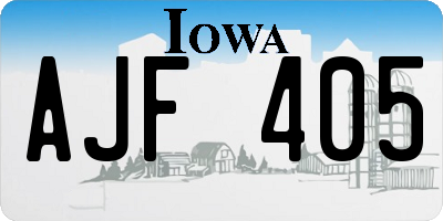 IA license plate AJF405