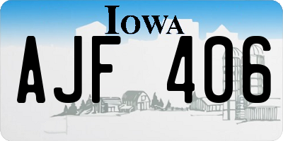 IA license plate AJF406