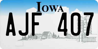 IA license plate AJF407