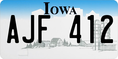 IA license plate AJF412