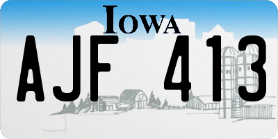 IA license plate AJF413