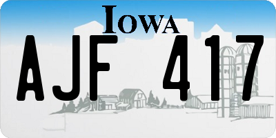 IA license plate AJF417