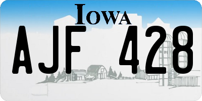 IA license plate AJF428