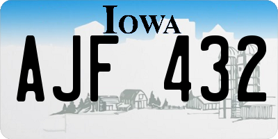 IA license plate AJF432