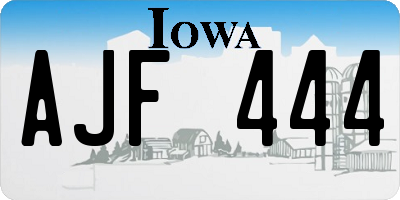 IA license plate AJF444