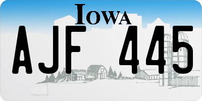 IA license plate AJF445