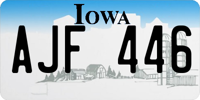 IA license plate AJF446
