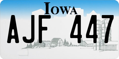 IA license plate AJF447