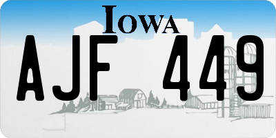 IA license plate AJF449