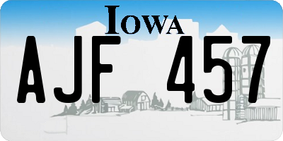 IA license plate AJF457