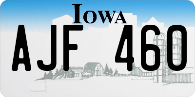 IA license plate AJF460