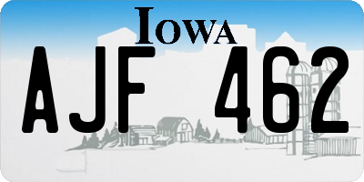 IA license plate AJF462
