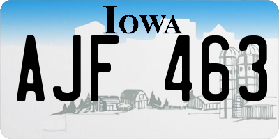 IA license plate AJF463